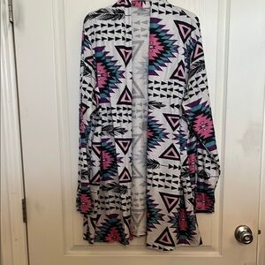 Amazon Essentials Pink and Blue Blazer with Geometric Design